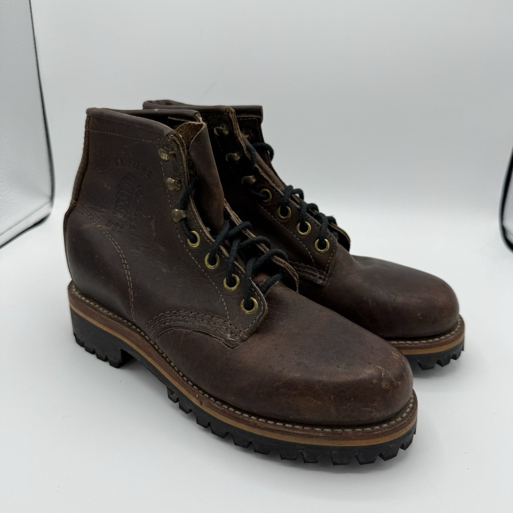 Vintage‎ Chippewa Work Boots 25290 Brown Leather Women's Size 5 Vibram